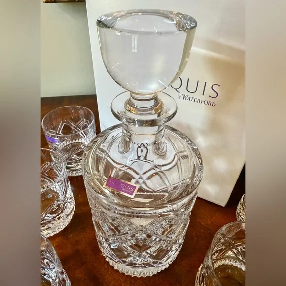 NIB Marquis by Waterford Oblique 7-piece Decanter and Tumbler Set - Picture 4 of 6
